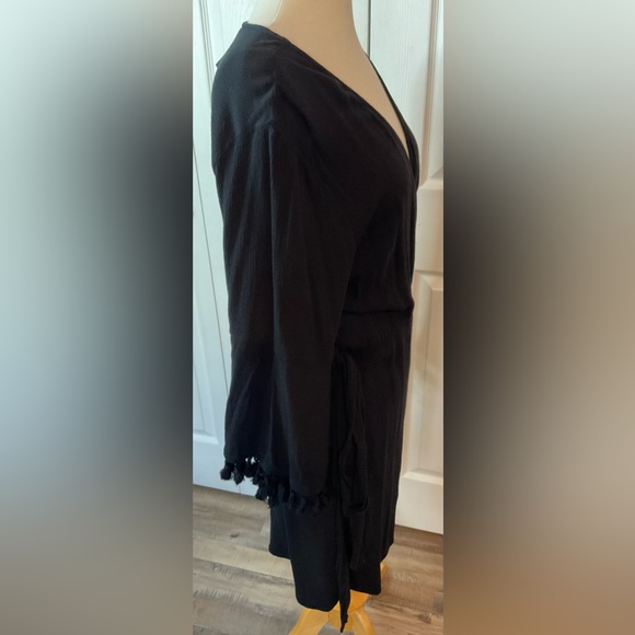 Loft Beach Black Wrap‎ Coverup Size Large - Picture 4 of 6